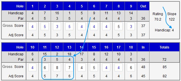 Adjusted gross score example