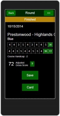 Handicap System score finished