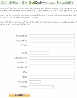 sample online newsletter subscription