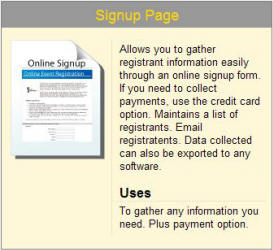 signup page