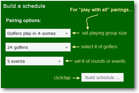 Play with all pairings generator